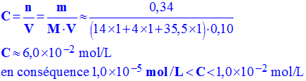 C = 6,0 E-2 mol / L