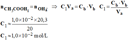 C 1 = 1,0 E-2 mol / L