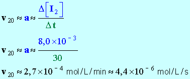 v 20 = 4,4 E-6 mol / L / s