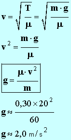 g = 2,0 m / s