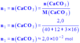 n1 = 2,0 E-2 mol