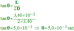 angle tta : 5,50 E-3 rad