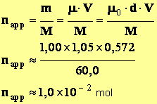 napp = 1,0 E-2 mol