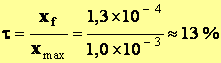 tau = 13 %