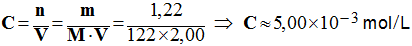 C = 5,00 E-3 mol / L