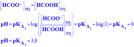 pH = pKA2 = 3,8