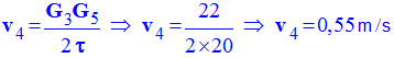 vitesse instantanne v4 en m/s