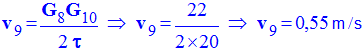 Vitesse instantanne v9 en m/s
