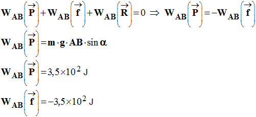 WAB (vecteur f) = 3,5 E2 J