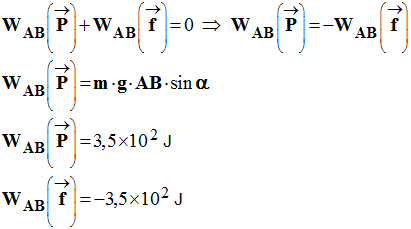 WAB (vecteur force) = 3,5 E2 J