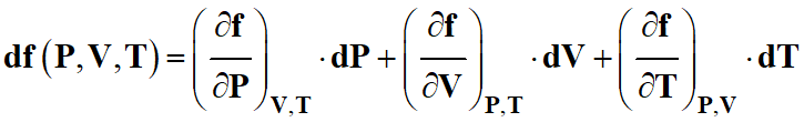dérivée partielle (P, V, T)