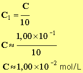 C = 1,00 E-2 mol / L