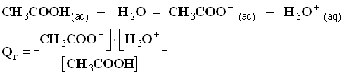 Qr : acide thanoque et l'eau