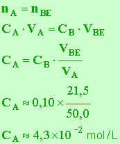 CA = 4,3 E-2 mol / L