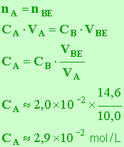 CA = 2,9 E-2 mol / L