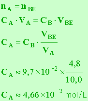 CA = 4,66 E-2 mol / L