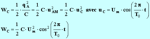 nergie aux bornes du condensateur