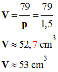 V = 53 cm3