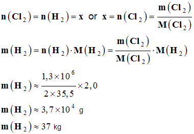 m (H2) = 37 kg