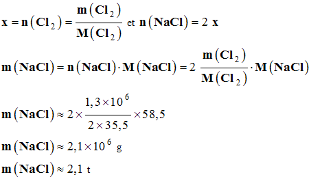 m (NaCl) = 2,1 t