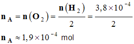 nA = 1,9 E-4 mol
