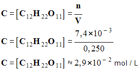 C = 2,6 E-2 mol / L