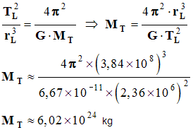 M T = 6,02 E24 kg