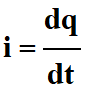 i = dq / dt