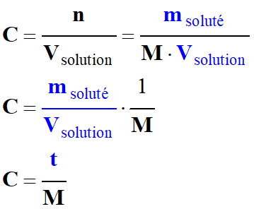 C = t / M