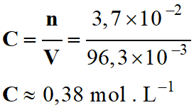 C = 0,38 mol / L