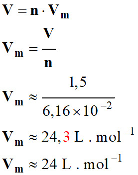 Vm = 24 L / mol