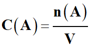 C (A) = n (A) / V