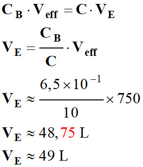 VE = 49 L