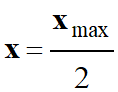 avancement x = xmax / 2