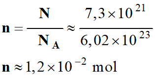 n = 1,2 E-2 mol