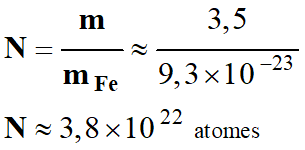 N = 3,8 E22 atomes