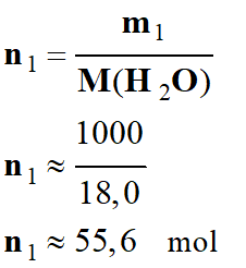 n1 = 55,6 mol