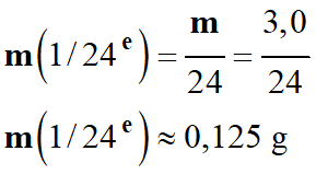 m (1/24) = 0,125 g