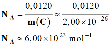 NA = 6,00 E23 par mol