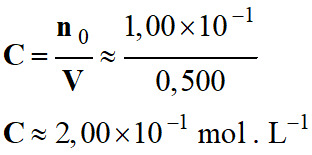 C = 2,00 E-1 mol / L