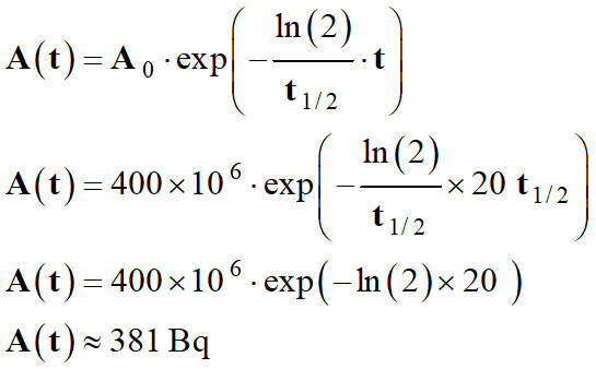 A (t) = 381 Bq