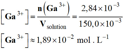 C (Ga3+) = 1,89 E-2 mol / L