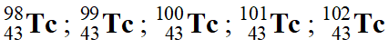 quelques isotopes du techntium