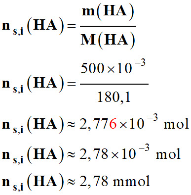 ns,i (HA) = 2,78 mmol