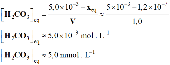C (H2CO3) = 5,0 mmol / L