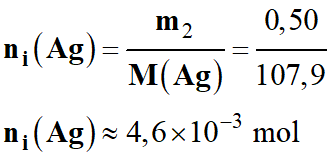 Quantit de matire initiale dargent Ag (s)