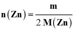 Quantit de matire de zinc