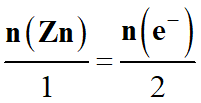 n (Zn) et n (e-)