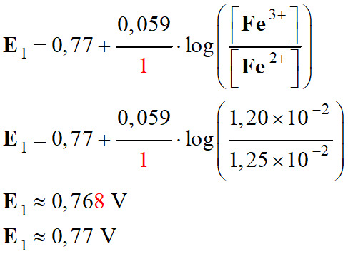 E 1 = 0,77 V