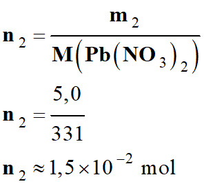 n 2 = 1,5 E-2 mol